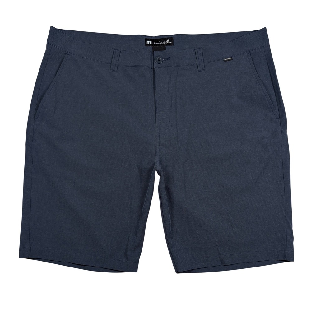 Travis Mathew Golf‎ Shorts Mens 40 Blue Micro Stripe Performance Stretch Casual